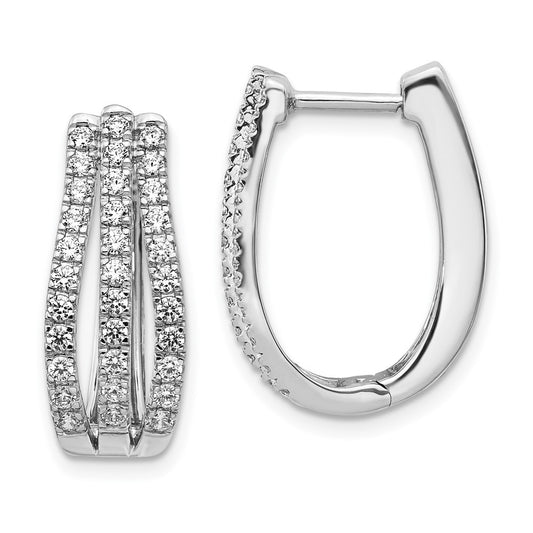 Solid 14k White Gold Simulated CZ Earrings