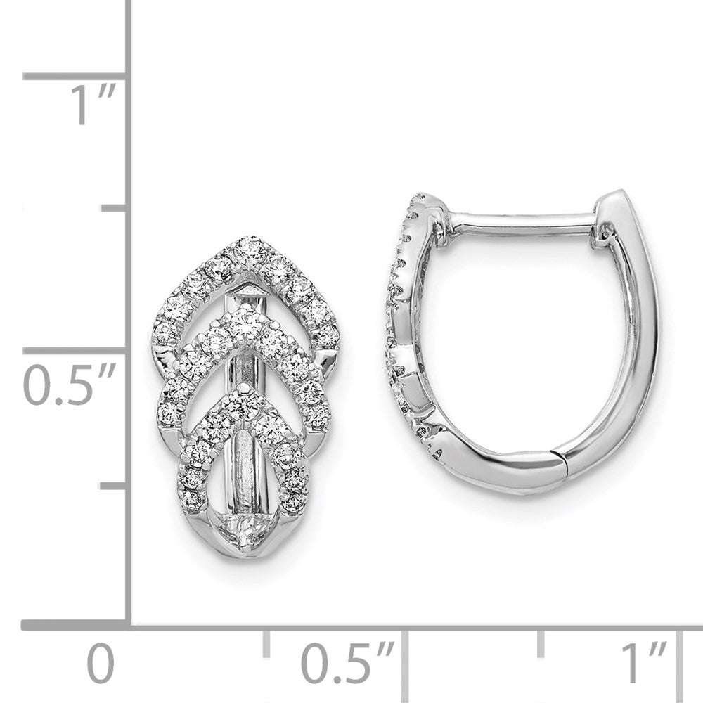 Solid 14k White Gold Simulated CZ Earrings