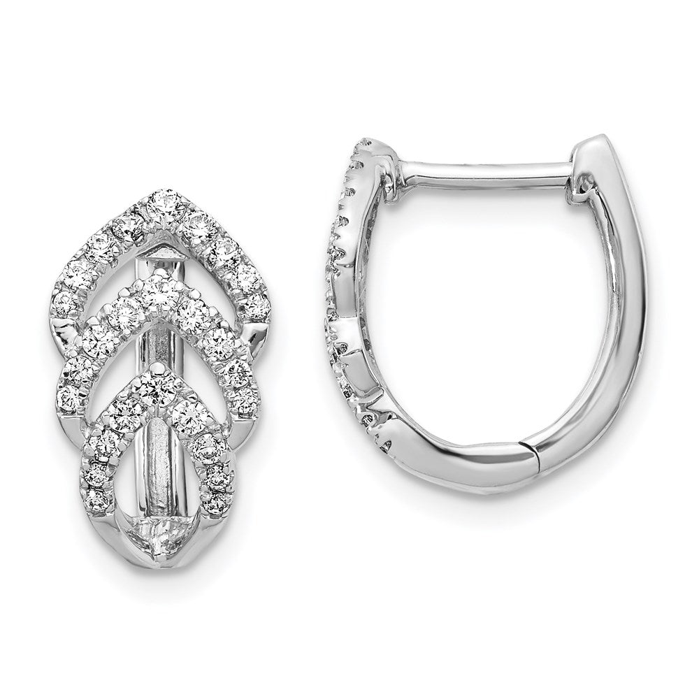 14k White Gold Real Diamond Earrings EM4217-050-WA