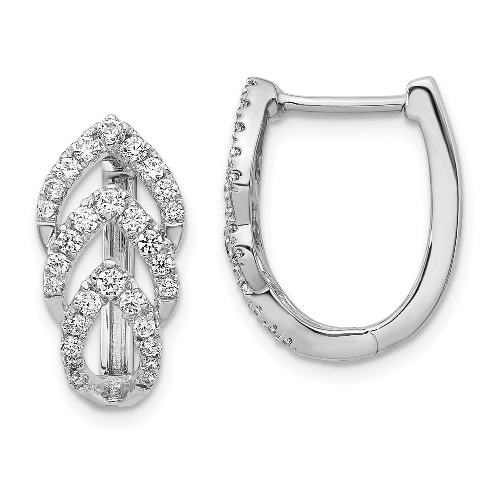 14k White Gold Real Diamond Earrings EM4217-075-WA