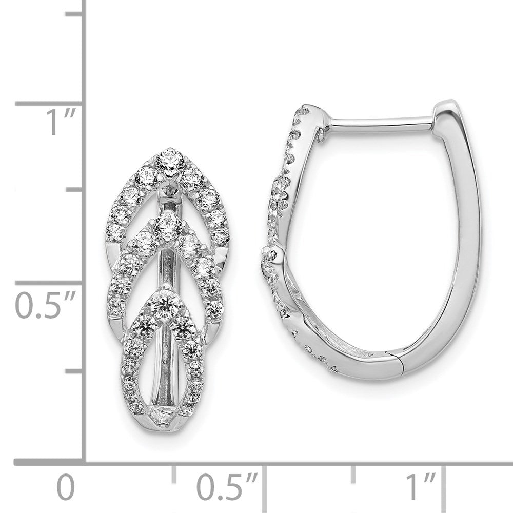 Solid 14k White Gold Simulated CZ Earrings