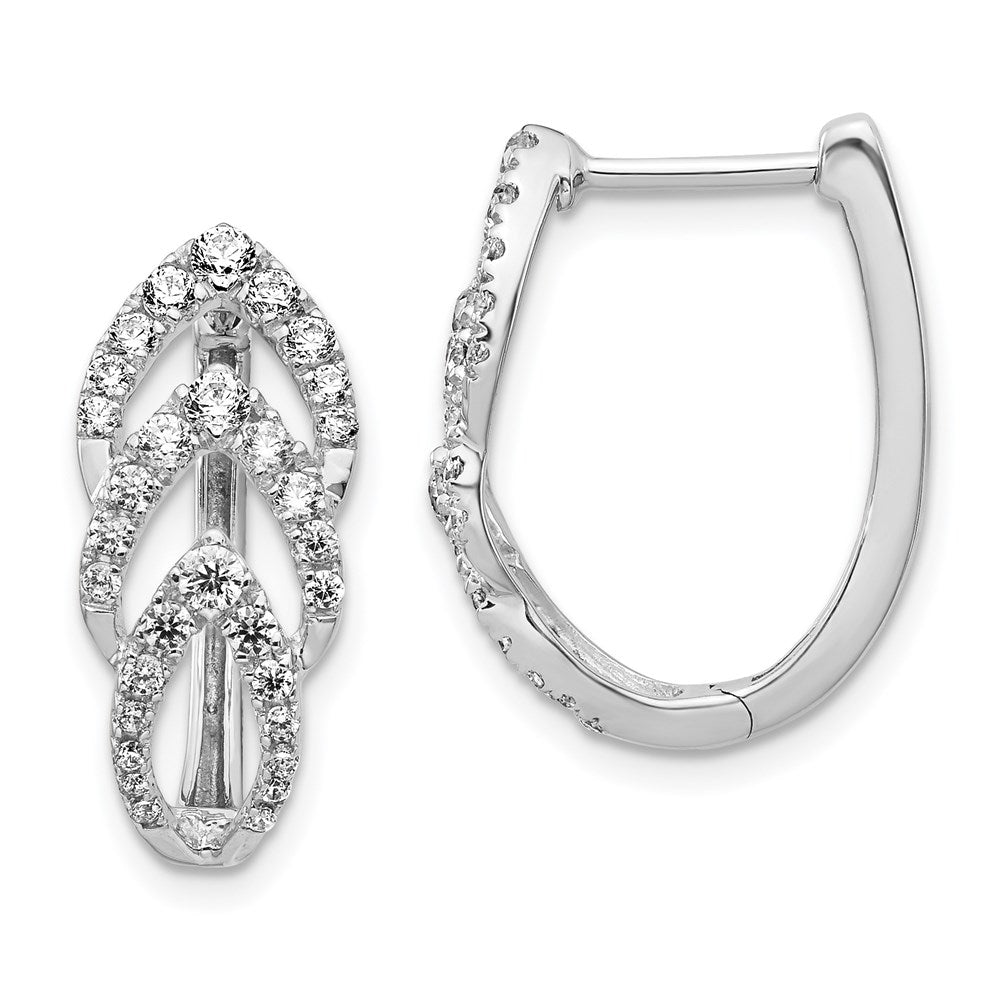 14k White Gold Real Diamond Earrings EM4217-100-WA