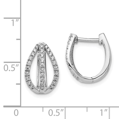 Solid 14k White Gold Simulated CZ Earrings