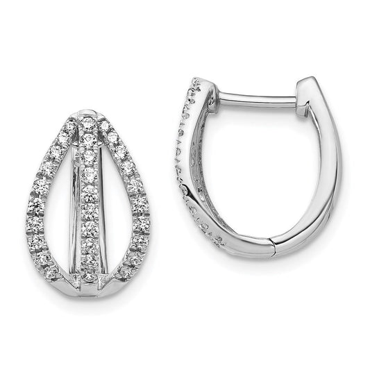 14k White Gold Real Diamond Earrings EM4218-050-WA