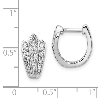 Solid 14k White Gold Simulated CZ Earrings