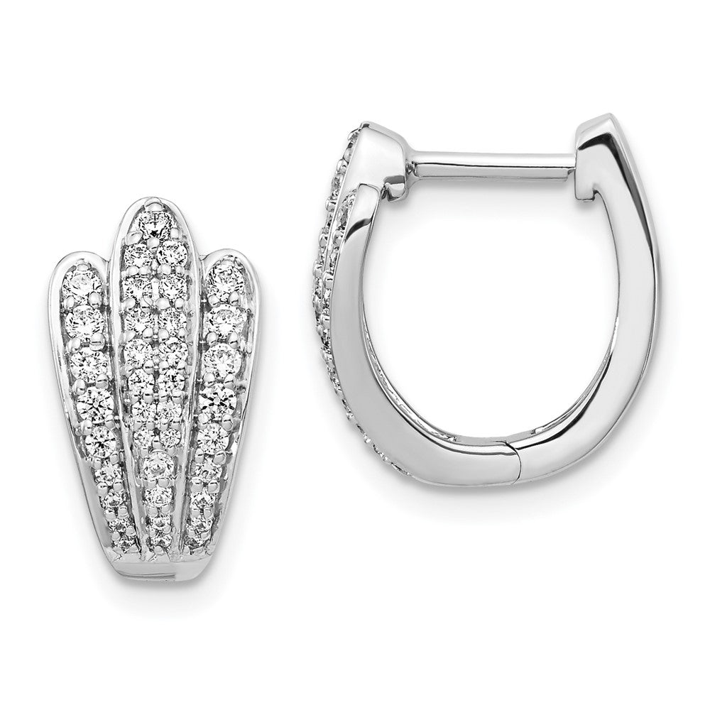 Solid 14k White Gold Simulated CZ Earrings