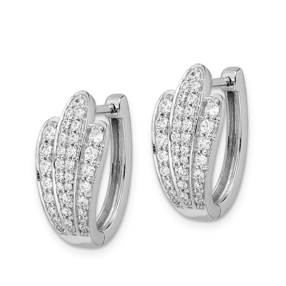 Solid 14k White Gold Simulated CZ Earrings