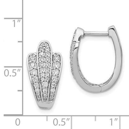 Solid 14k White Gold Simulated CZ Earrings