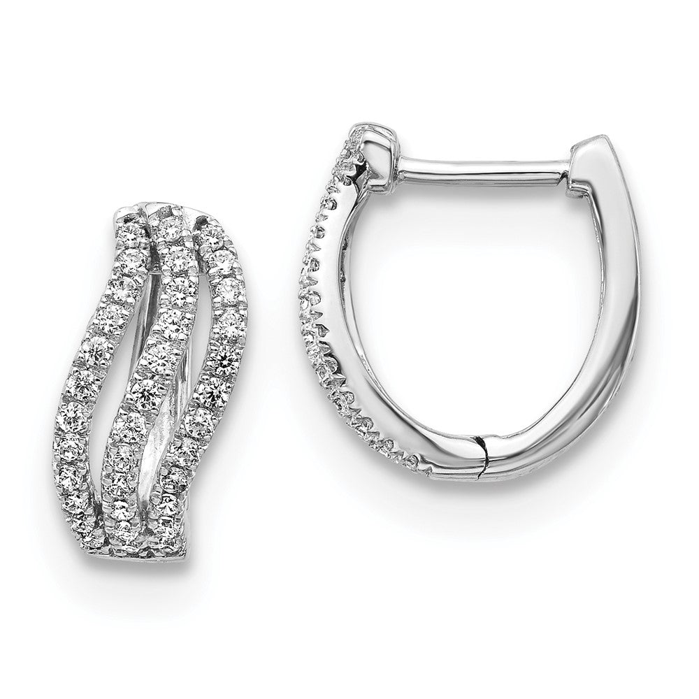 Solid 14k White Gold Simulated CZ Earrings
