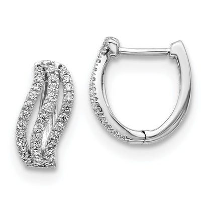 Solid 14k White Gold Simulated CZ Earrings