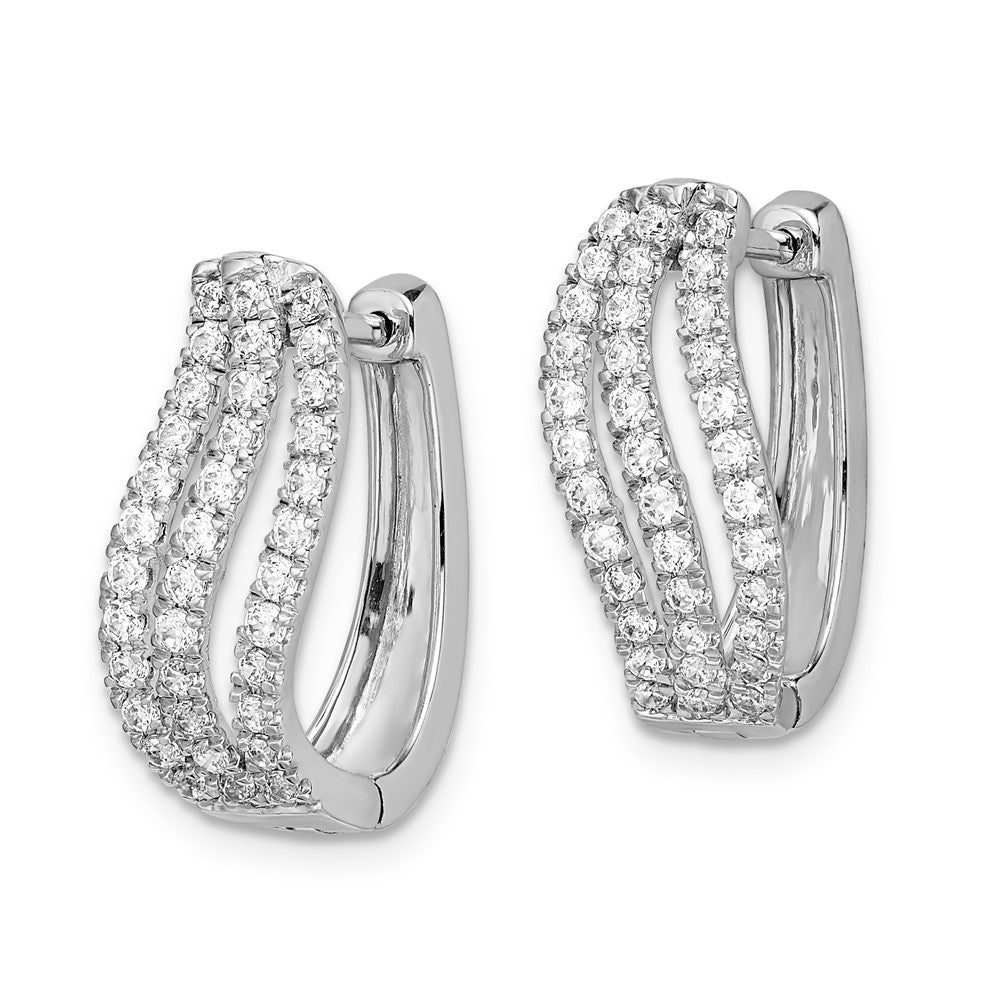 Solid 14k White Gold Simulated CZ Earrings