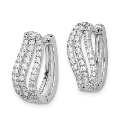 Solid 14k White Gold Simulated CZ Earrings