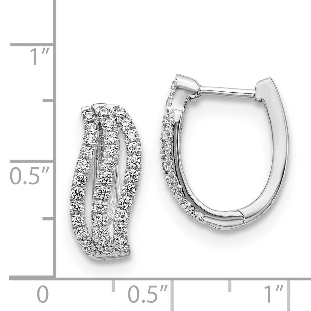 Solid 14k White Gold Simulated CZ Earrings