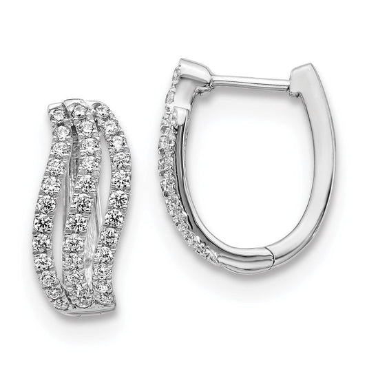 14k White Gold Real Diamond Earrings EM4221-075-WA