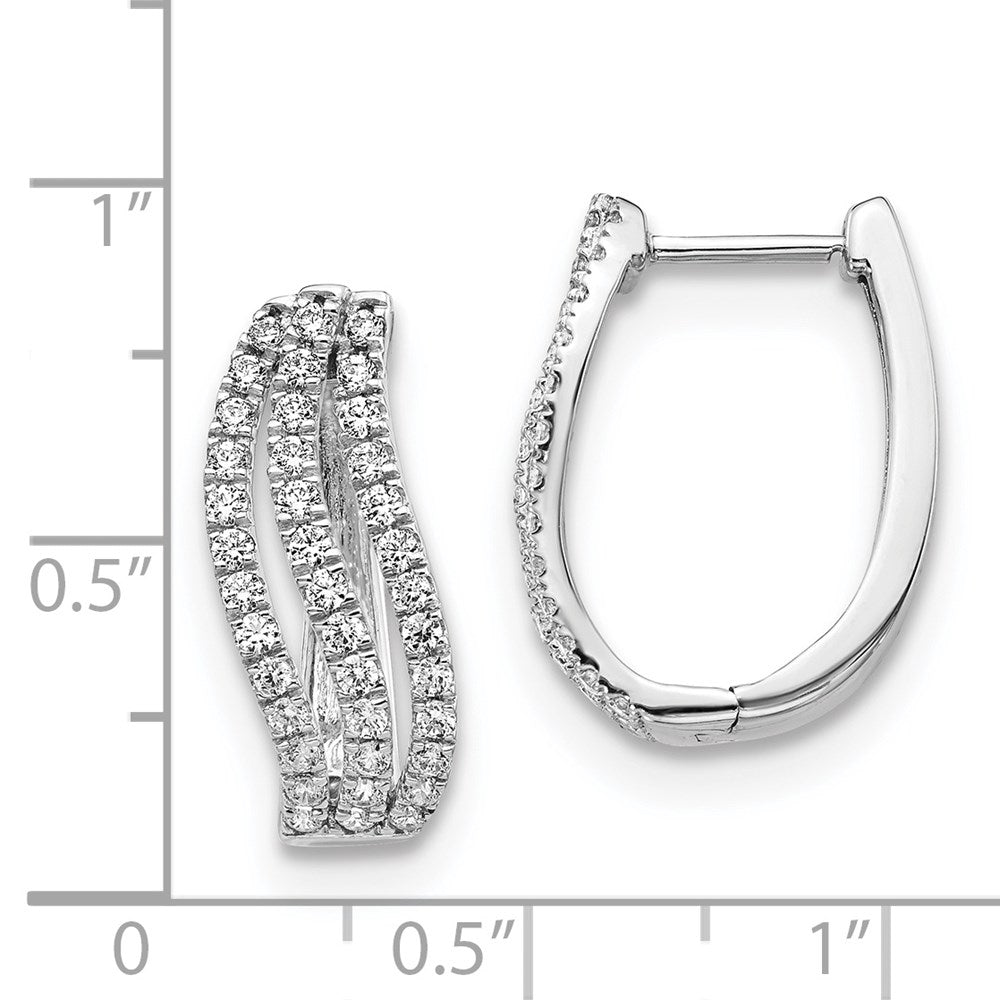 Solid 14k White Gold Simulated CZ Earrings
