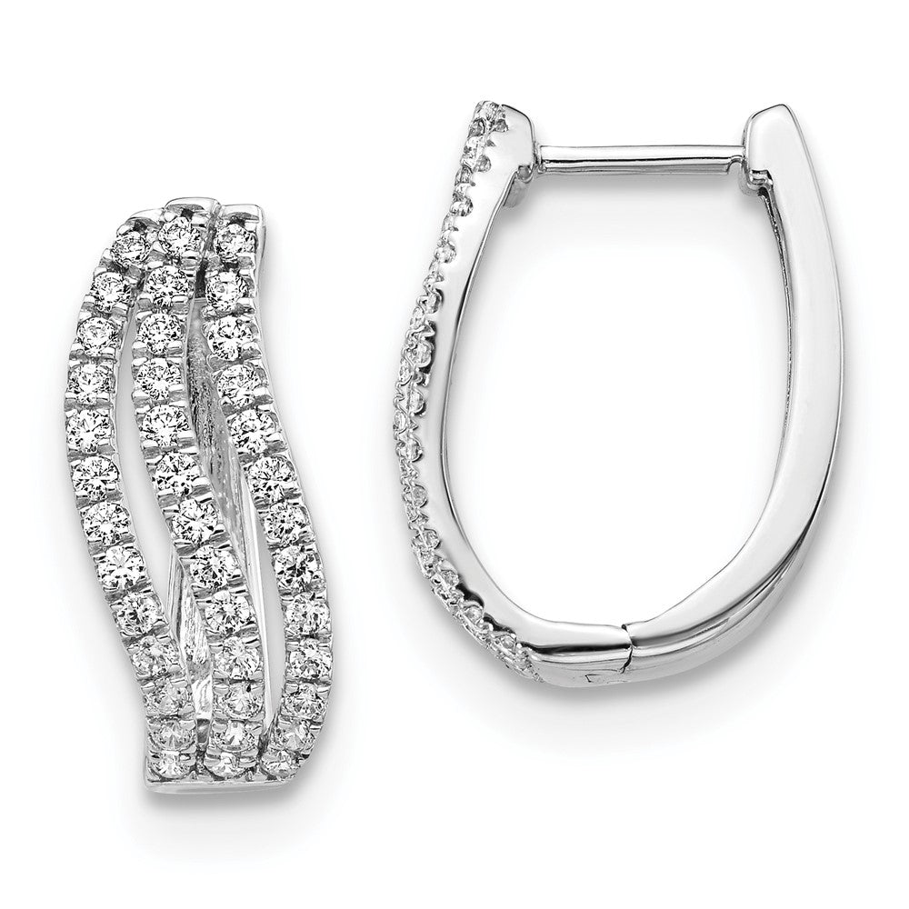 Solid 14k White Gold Simulated CZ Earrings
