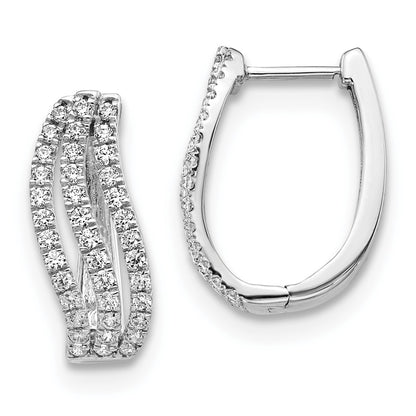 Solid 14k White Gold Simulated CZ Earrings