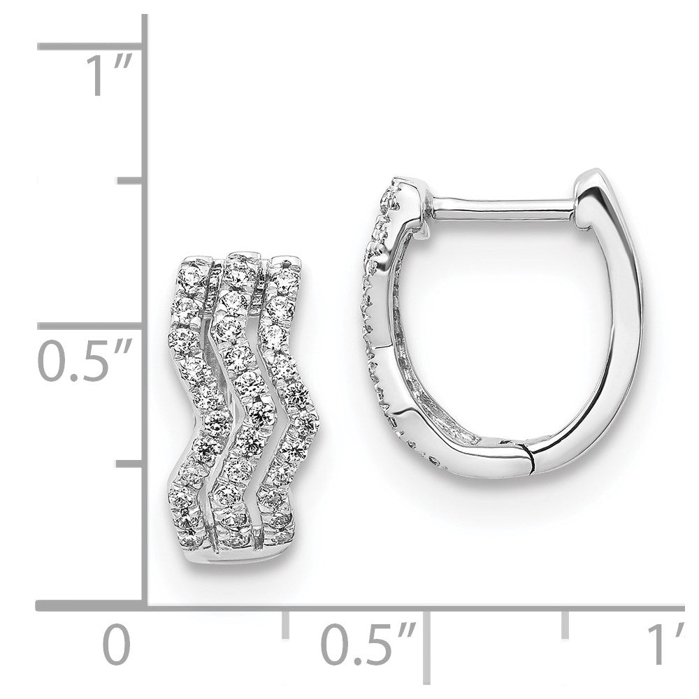 Solid 14k White Gold Simulated CZ Earrings