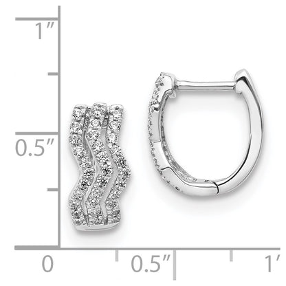 Solid 14k White Gold Simulated CZ Earrings
