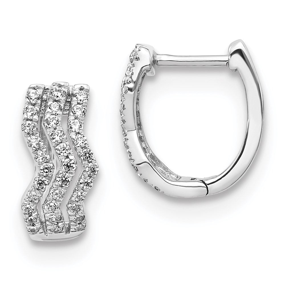 14k White Gold Real Diamond Earrings EM4222-050-WA