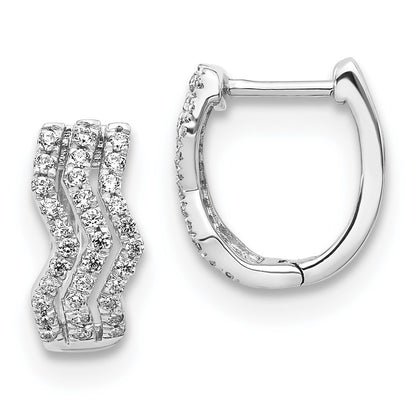 Solid 14k White Gold Simulated CZ Earrings