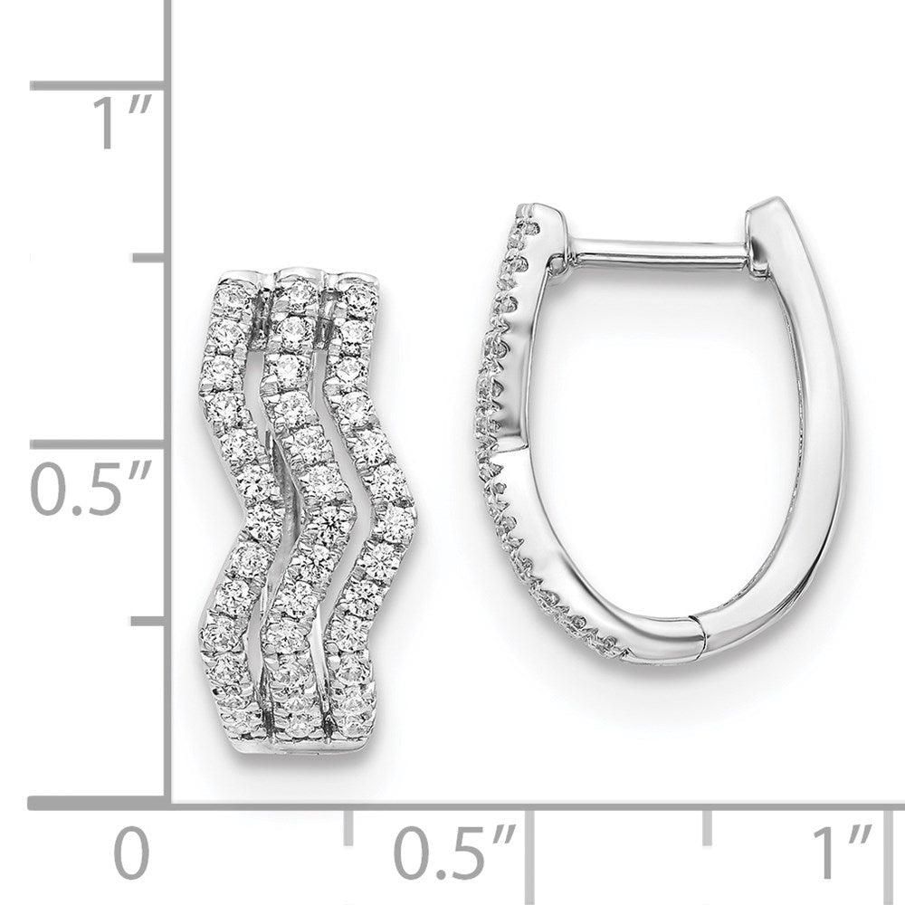 Solid 14k White Gold Simulated CZ Earrings