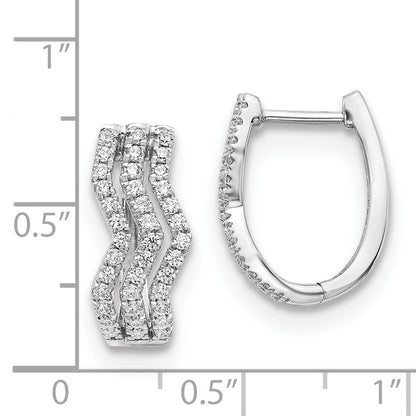 Solid 14k White Gold Simulated CZ Earrings
