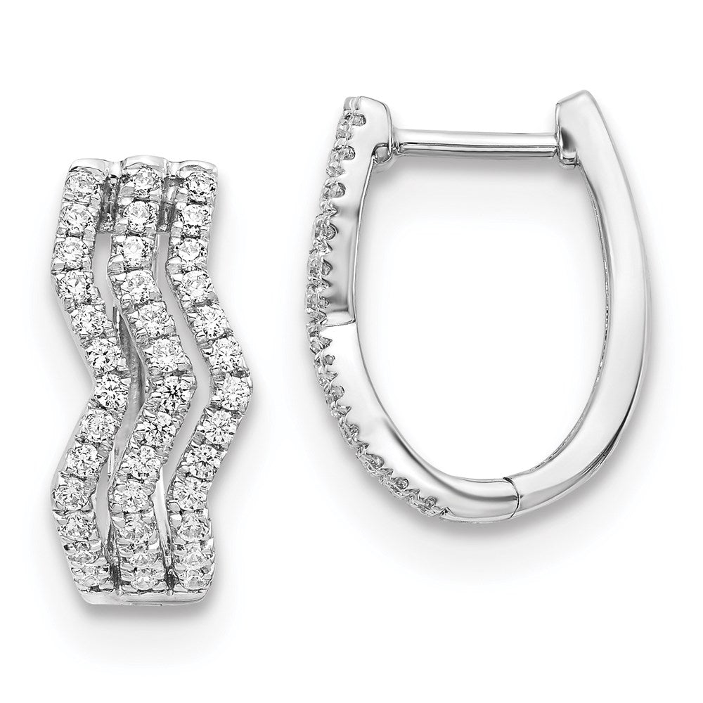 14k White Gold Real Diamond Earrings EM4222-075-WA