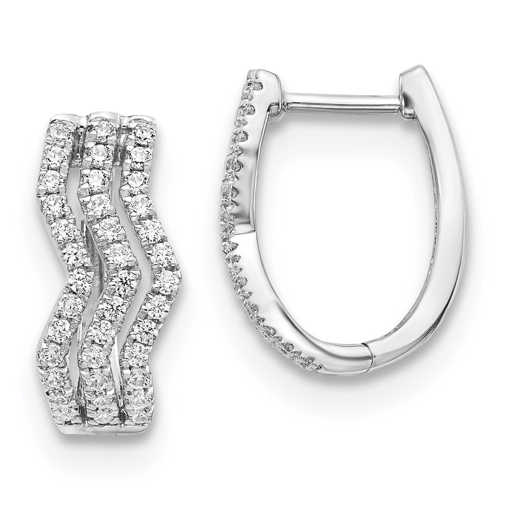 Solid 14k White Gold Simulated CZ Earrings