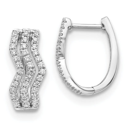 Solid 14k White Gold Simulated CZ Earrings