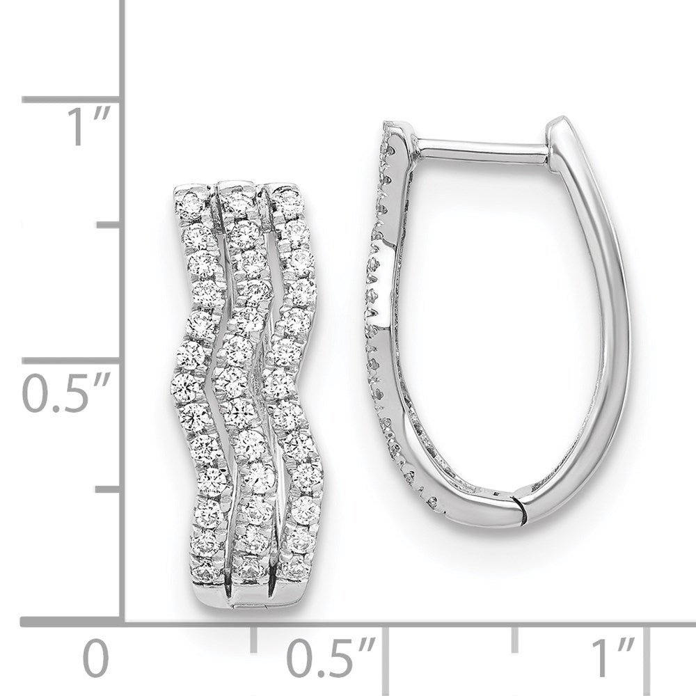Solid 14k White Gold Simulated CZ Earrings