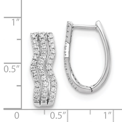 Solid 14k White Gold Simulated CZ Earrings