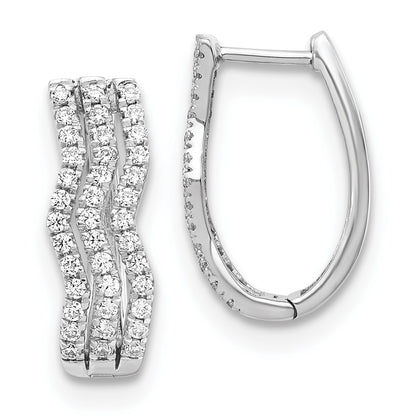 Solid 14k White Gold Simulated CZ Earrings