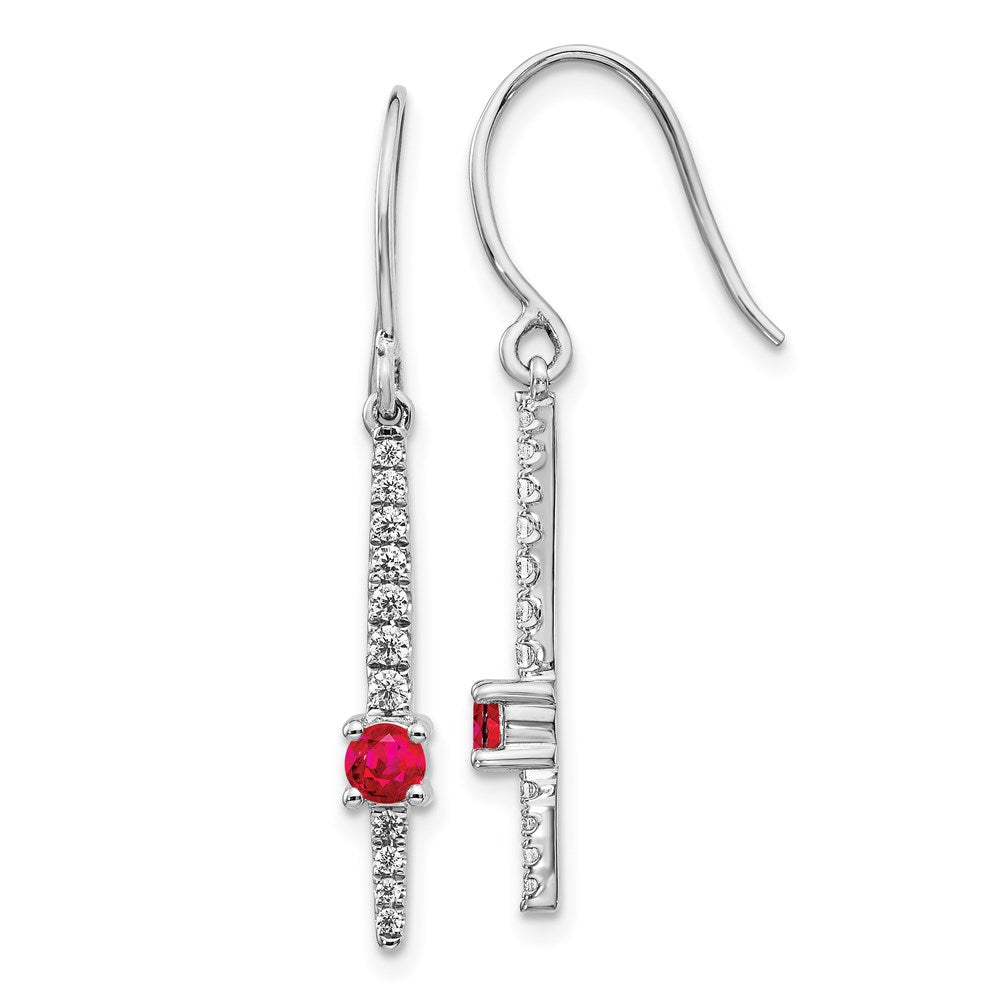 14k White Gold Real Diamond & Ruby Fancy Earrings EM4228-RU-050-WA