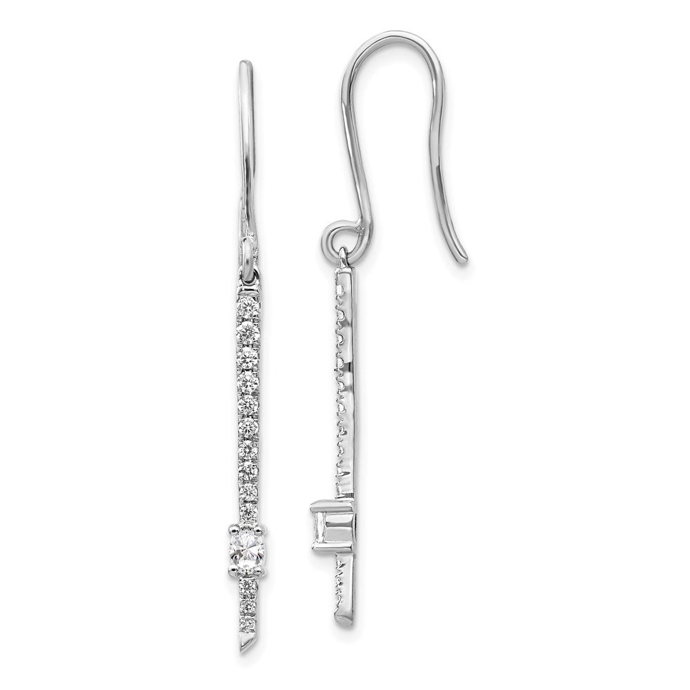 14k White Gold Real Diamond Fancy Earrings EM4229-050-WA