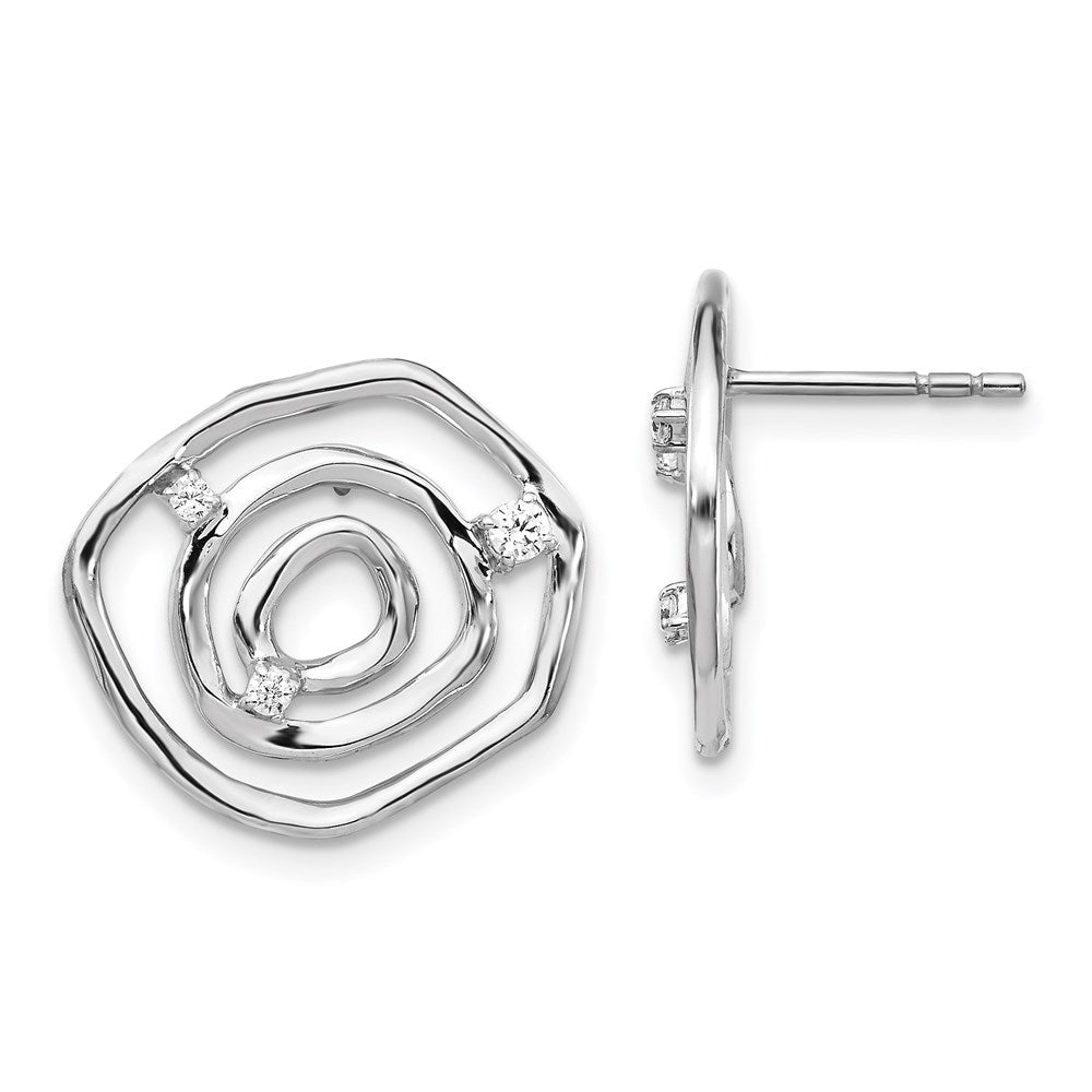 14k White Gold Real Diamond Post Earrings EM4244-012-WA