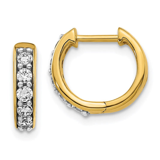 14k Yellow Gold Real Diamond Hinged Hoop Earrings EM4263-033-YA