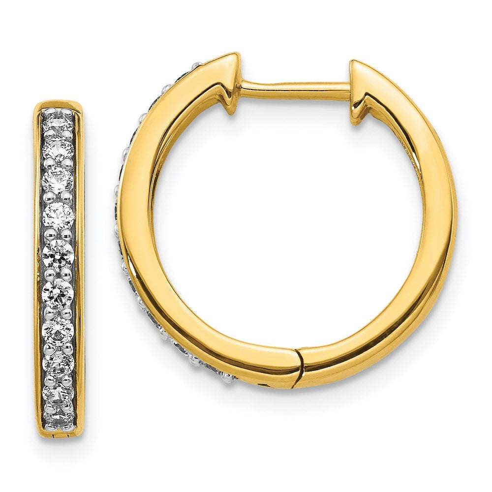 14k Yellow Gold Real Diamond Hinged Hoop Earrings EM4264-040-YA