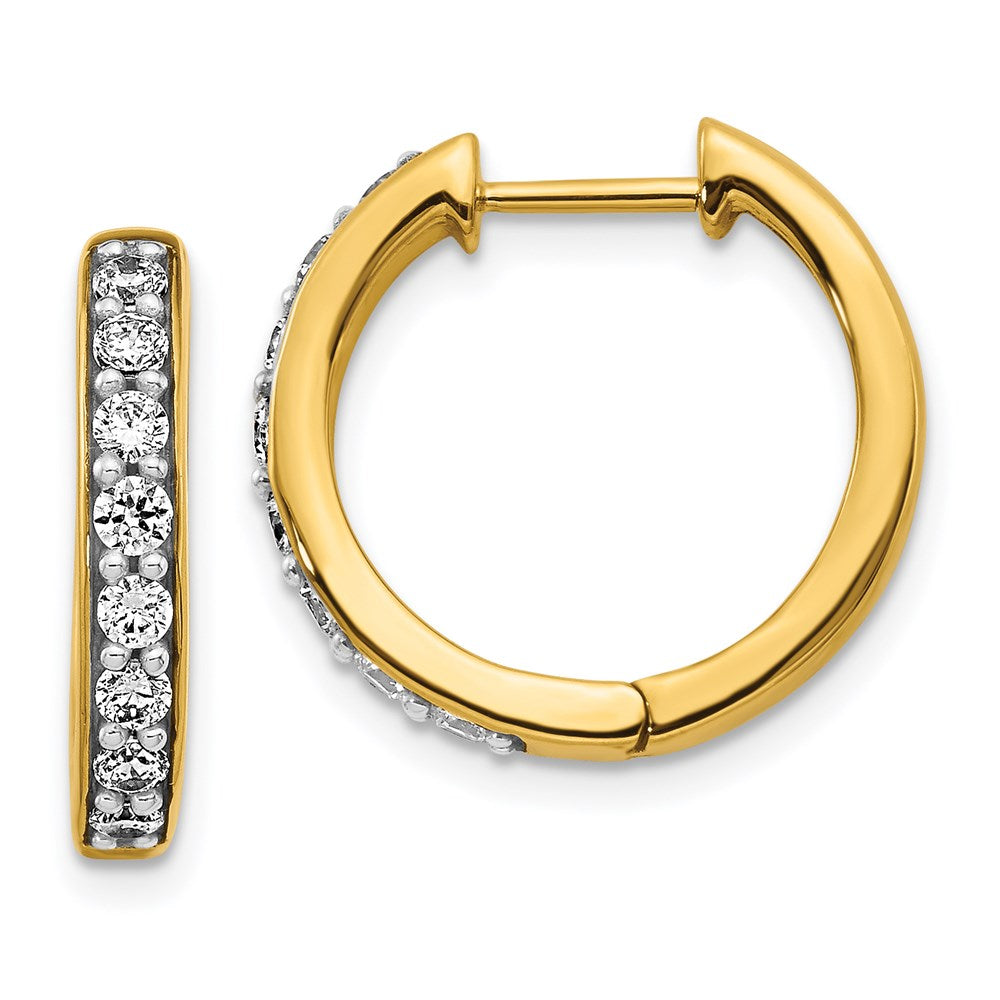 14k Yellow Gold Real Diamond Hinged Hoop Earrings EM4264-055-YA