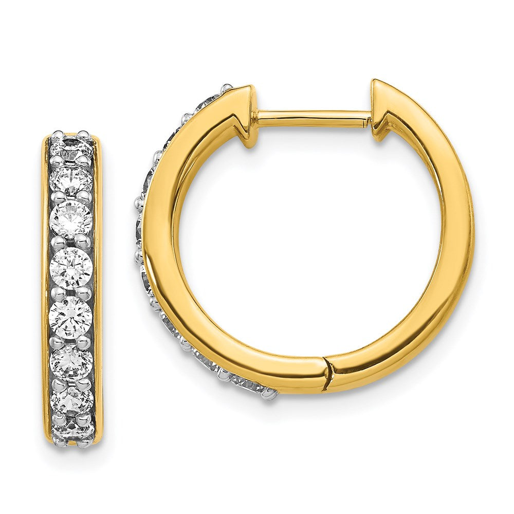 14k Yellow Gold Real Diamond Hinged Hoop Earrings EM4264-080-YA