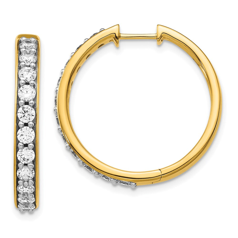 14k Yellow Gold Real Diamond Hoop Earrings EM4266-150-YA