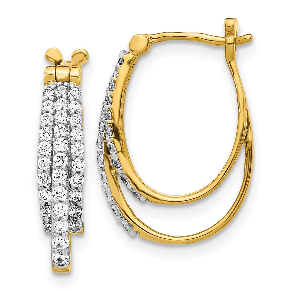 14k Yellow Gold Real Diamond Hoop Earrings EM4342-055-YA