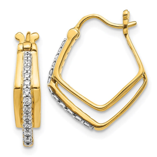 14k Yellow Gold Real Diamond Hoop Earrings EM4345-025-YA