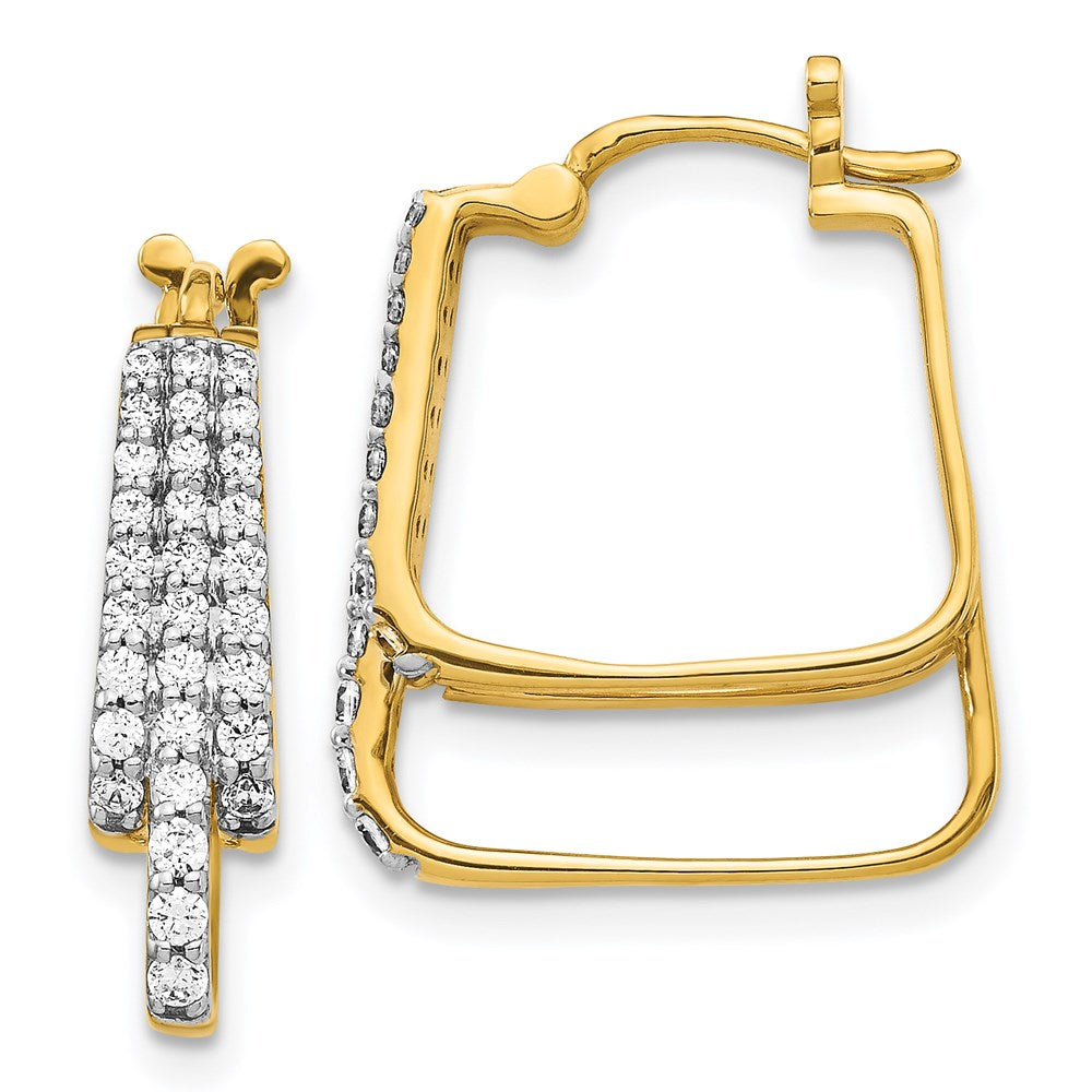 14k Yellow Gold Real Diamond Hoop Earrings EM4346-050-YA