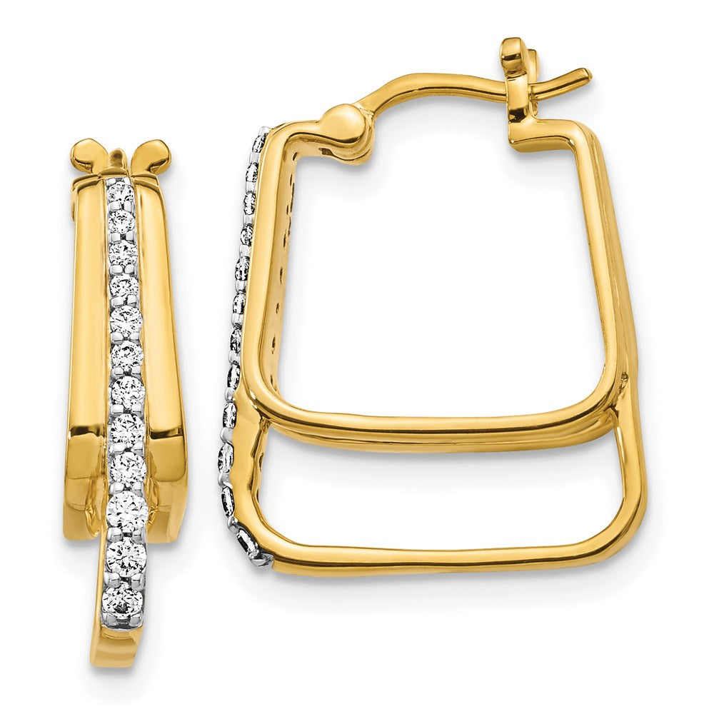 14k Yellow Gold Real Diamond Hoop Earrings EM4347-025-YA