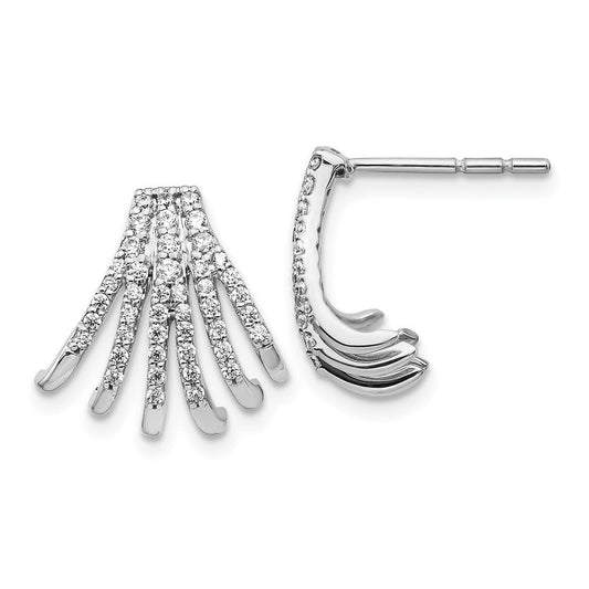 14k White Gold Real Diamond Post Earrings EM4350-050-WA