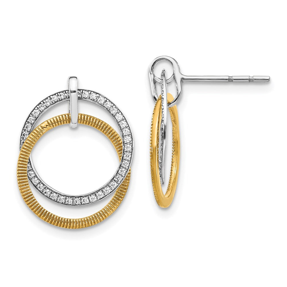 14k Yellow Gold Two-tone Real Diamond Earrings EM4374-025-WYA