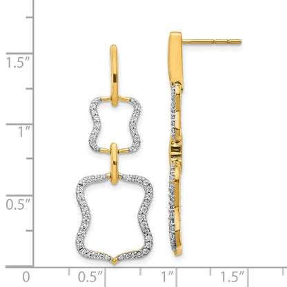 Solid 14k Yellow Gold Simulated CZ Earrings