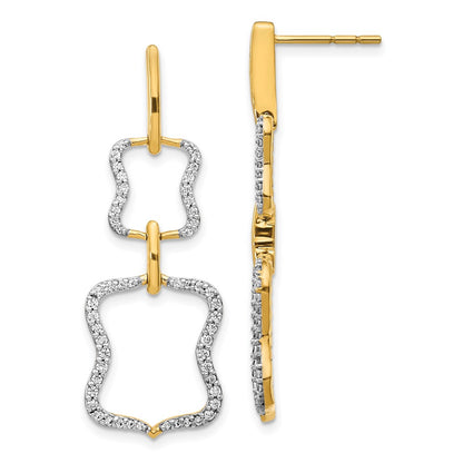 Solid 14k Yellow Gold Simulated CZ Earrings