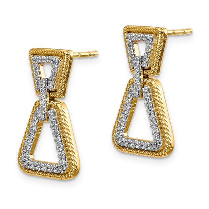 Solid 14k Yellow Gold Simulated CZ Earrings